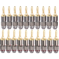 20Pcs 4mm Banana Plug 24K Gold Plated Pure Monster Copper Speaker Adapter Screw Plugs Audio Connectors
