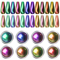 12 Color Glitter Magic Mirror Nail Powder Dust Powder Chameleon Aurora Nail Art Chrome Pigment Metallic Effect Nail Decoration