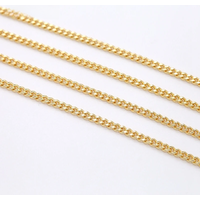 14K Real Gold Plated 2mm 3mm 4mm Wide Metal Chain For Jewelry Making DIY Bracelets Necklaces Material Chain Supplies