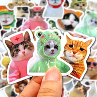 AliExpress LOLEDE 10/50/100pcs Funny Cat Stickers Cartoon Cute Decals Toy Stationery Guitar Phone Bicycle Laptop Luggage Car Graffiti Kids Sticker