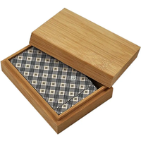 Bamboo Cards Storage Box Desktop Wooden Poker Playing Card Box Case for Tarots Playing Games Table Board Deck Game