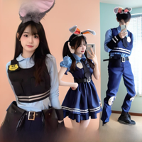 Kawaii Disney anime Judy Rabbit Cosplay Skirt Suit Crazy Zootopia Rabbit Police Officer Men's Cosplay Comic Exhibition Costume