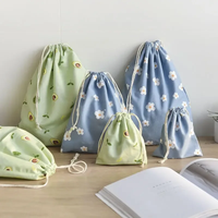 Women Girls Jewelry Lipstick Cosmetic Tote Rope Pouch String Bag Cute Small Large Coin Purse Key Earphone Drawstring Storage Bag