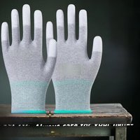 Hilo 10 Pairs ESD Safety Work Gloves with Coated Fingertips for Electronics Maintenance, High Quality,