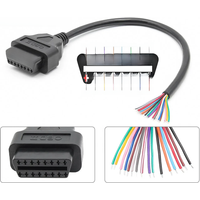OBD2 16Pin Male Plug Connector Female Extension Opening Cable Car Tools Diagnostic Interface Scanner OBDII Connector Male Cable