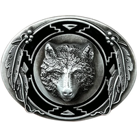 Wolf head belt buckle western ethnic style