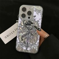 Middle Ages Retro Sword Iron Chain Phone Case For iPhone 17 16 15 14 13 12 11ProMax XR XS MAX 78PLUS INS Shake Proof Laser Cover