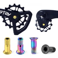 AliExpress RISK Risk MTB Road Bike Rear Derailleur Jockey Wheel Screws,Titanium alloy Bicycle Pulley Guide Wheel Fixing Bolts,2pcs M5*14.2mm