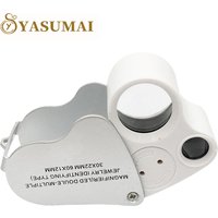 YasumaiDC 30X 60X Loop Magnifier Jewelers Double Eye Loupe Dual Lens Illuminated Glass Jewelry Magnifying with LED UV Light 2in1