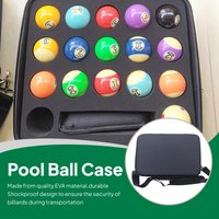 Billiard Ball Carrying Case for 16 Balls EVA with Handle Billiard Ball Bag Storage Case Pool Ball Storage Box Holder