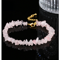 AliExpress buy bao ji JD Natural Pink Quartz Gravel Bead irregular Chips Chain Bracelet Women Sweet Reiki Healing Adjustable Handmade Chakra Yoga Gift