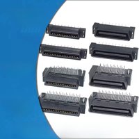 Full Plastic SCSI Servo Connector Welding Plate Male and Female Seat 30P 40P 50P 60P 80P 100 Pin Slot Straight Curved Needle