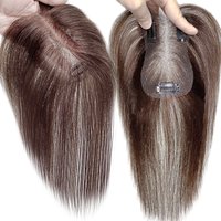 10 Zoll 100% Echthaar Damen 3D Acht-Zeichen-Pony Natürlicher Stirnansatz Haarverdichtung Haarverlängerung für Topper-Haarteile