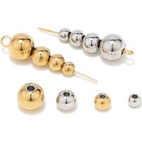 20-100pcs 3 4 5 6 8mm Stainless Steel Spacer Beads Round Ball Charm Loose Beads for DIY Bracelets Jewelry Making Supplies