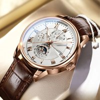 2024 Men Watch Fashion Top Luxury Sport Men's Wristwatch Waterproof Luminous Leather Date Quartz Watches Man Casual Clock