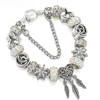 BAOPON Silver Plated Charm Bracelet For Women Men With MOM ALWAYS Beads Bracelet Bangles Jewelry Gift Wholesale Dropshipping