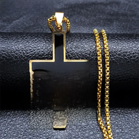 Hip Hop Cross Pendant Necklace Stainless Steel Christian Necklaces Religious Jewelry Christmas Gift collar hombre N2068S02