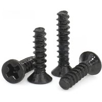 50-200pcs Cross Recessed Countersunk Head Self-tapping Screws M1 M1.2 M1.4 M1.6 M2 M2.3 M2.6 M3 M4 Black Carbon Steel Mini Screw