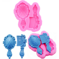 Makeup Mirror Comb Liquid Fondant Cake silicone Mold Baking Chocolate Decorating Tools DIY Jewellery polymer clay silicone mould