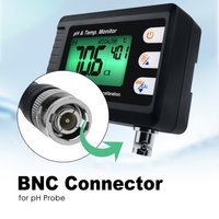 2-in-1 Combo pH & Temperature Meter Monitor Thermometer for Aquariums Hydroponics Aquaculture Replaceable BNC Electrode