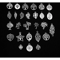 30pcs 27 Style Tree Of Life Leaf Coconut Charms Pendant For DIY Bracelet Necklace Keychain Jewelry Making Findings Accessories