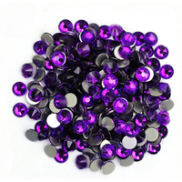 YANRUO 2058NoHF SS16-SS30 Purple Velvet Cold Fixation Strass Nail Art Non Hotfix Crystals Flat Back Glass Rhinestones For Crafts