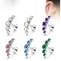 G23 Titanium Piercing 16G 18G Internal Thread Labret Lip Cartilage Piercing 5A Zircon Opal Tragus Earrings Body Piercing Jewelry