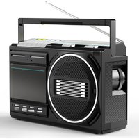 Retro cassette player recorder with built-in MIC portable bluetooth boombox radios with tape USB converter AC DC power