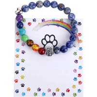 Pet Memorial Gifts,Rainbow Bridge Bracelet for Beloved Dog Cat,Bead 7 Chakra Pet Memorial Bracelet for Women Men Who Loss of Pet