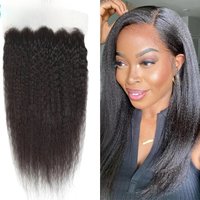 Phashion 13x6 13x4 Kinky Straight Lace Frontal Only Pre Plucked Transparent Yaki Real HD Lace 100% Remy Human Hair For Women