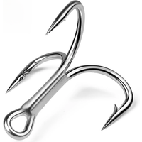 4x Strong Treble Hooks 10Pcs 4#-5/0# Saltwater Fishing Hooks High Carbon Steel Fishhooks High Strength Hooks Fishing Tackle
