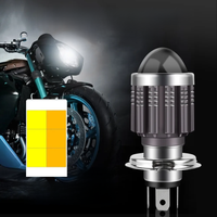 1pcs 12V High Quality H4/HS1 H6/BA20D 15W LED 6 COB Motorcycle Headlight Bulb 1200LM 6000K Hi/Lo Beam Light White Yellow Light