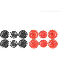 10PCS/lot Wheels Tyres Parts Pack 85489 Train Wheel RC Train Set of 3 MOC Building Blocks 85557 85558 for 76423 Technical Bricks