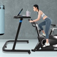 Fitness-Schreibtisch mit Rollen, tragbarer und höhenverstellbarer Fitness-Schreibtisch, Fitness-Stehschreibtisch, maximale Belastung 50 kg, für Laufband, Heimtrainer und Familiengebrauch.