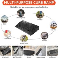 Universal Heavy Duty Rubber Kerb Ramp, Anti-Slip Vehicle Slope Step Ramp for Car, Motorbike, Bike, Wheelchair, Portable Threshold Curb Ramp for Driveway, Garage, Doorstep, Outdoor Home Use UK New