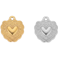 5pcs Stainless Steel Flower Hearts Charms DIY Women Jewelry Pendant Necklace Making Findings Chokers Accessories Supplies