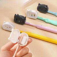 4/8PCS Cat Shape Toothbrush Head Covers Cartoon Toothbrush Protector Cap Travel Portable Toothbrush Head Case Bathroom Supplies