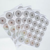100 Pcs Holographic Gold Geometric Circle Stickers - 1.5 Inch Mandala Style Scrapbook Labels, Metallic Adhesive Seals
