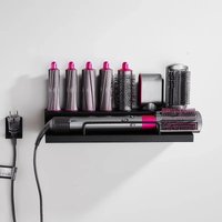Wall Mount Bathroom Storage Organizer Bracket Stand with Adhesive Hair Dryer Curling Iron Accessories No Drill Airwrap Holder