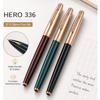 Hero 336Retro Fountain Pen Classic Design Fine 0.38mm Iridium Nib Smooth Writing Consistent Ink Flow for Daily Use