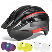 AliExpress Victgoal VICTGOAL MTB Bike Helmet Sun Visor Goggles Men Women Bicycle Helmet Taillight Magnetic Glasses Electric Scooter Cycling Helmets