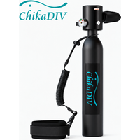 ChikaDIV Mini-Tauchflasche, tragbarer Luftzylinder mit Druckmesser und Atemregler, Unterwasser-Atemausrüstung zum Schnorcheln, Schwimmen, Tauchen und für Wassersport.