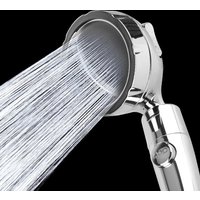 360 Degrees Rotating Handheld Shower Head Adjustable 3 Spray Setting with ON/OFF Pause Switch Water Saving Shower Head