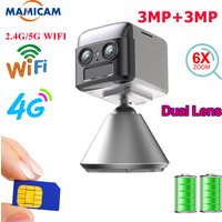 WIFI IP Camera 3G 4G SIM Card Security Cameras Dual Lens 6 X ZOOM 3MM-12MM Built In Battery Low Power CCTV Surveillance