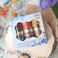 6 rolls/box of PET sticker tape, romantic floral theme, creative lace border, suitable for scrapbook making and gift wrapping