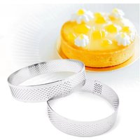 FAIS DU 6 8 10 CM Stainless Steel Tart Mold Ring Tartlet Cake Mousse Molds Cookies Pastry Circle Cutter Pie Ring Perforated