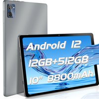New 2026 Android 12 Tablet 8 Core 2.5Ghz/12GB RAM/512GB Storage Support 256GB SD Expansion/10.1-Inch 1920*1080 LED Screen/5G.4G WIFI /Dual SIM Card Callable/8800mah/Type-C/8mp+16mp Webcam/With Leather