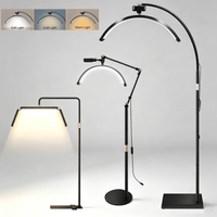 LED Half Moon Lash Light Temperature 3000K-6000K Floor LED Ring Lamp for Beauty Facials Skincare Tattoo Eyebrows Filming