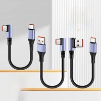 90° Elbow USB C Ultra Short Cable USB Type-C Cable 6A 66W 0.25/0.5M Fast Charge Cable for Samsung Xiaomi Huawei Quick Charging