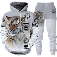 Animal Tiger Lovers Unisex Hoodies Pants Sets 3D Print Men Women Tracksuit Pullover Outifits Adult Hooded Sweatshirt Jogger Suit